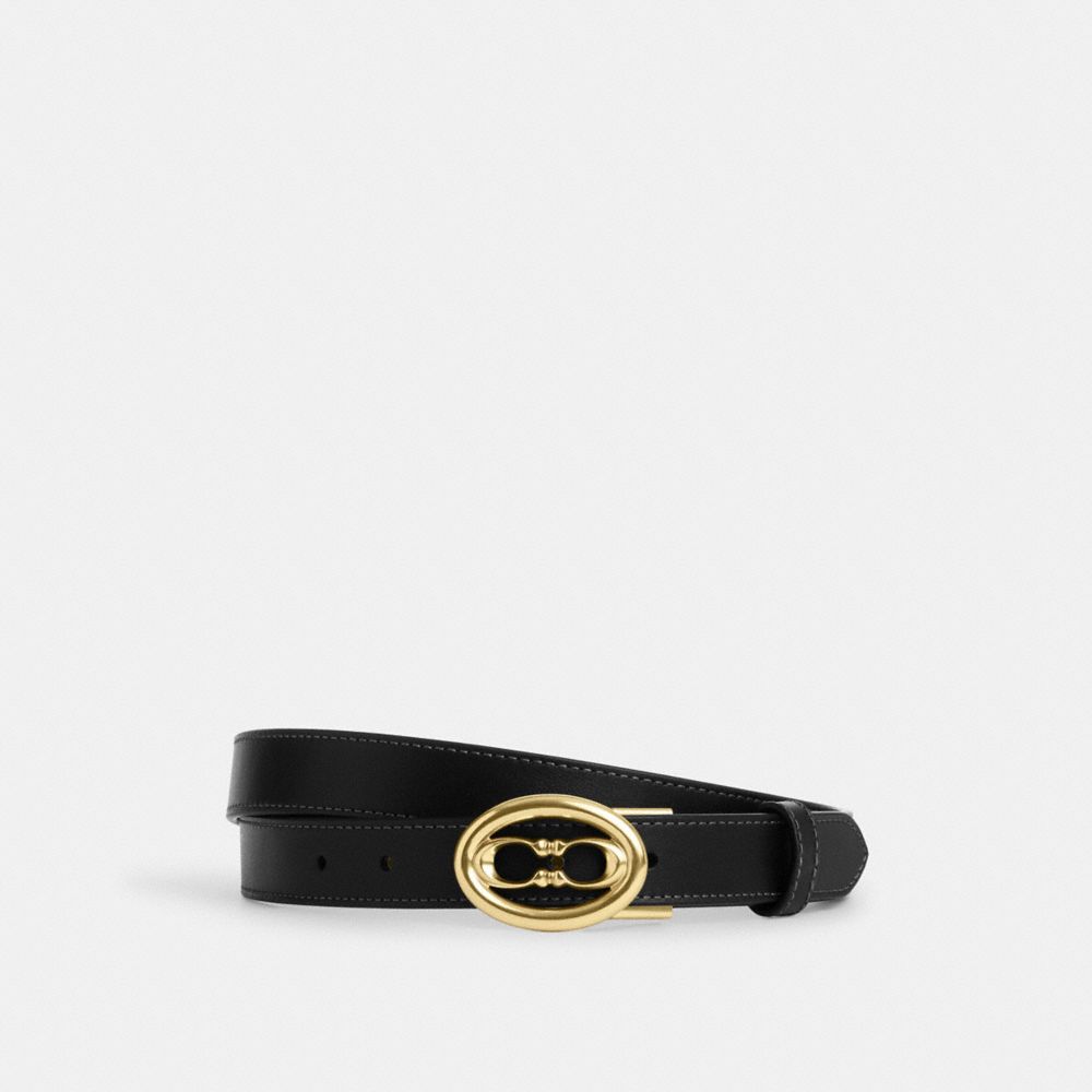COACH CZ444 Buckle Cut To Size Belt, 25 Mm IM/BLACK MERLOT
