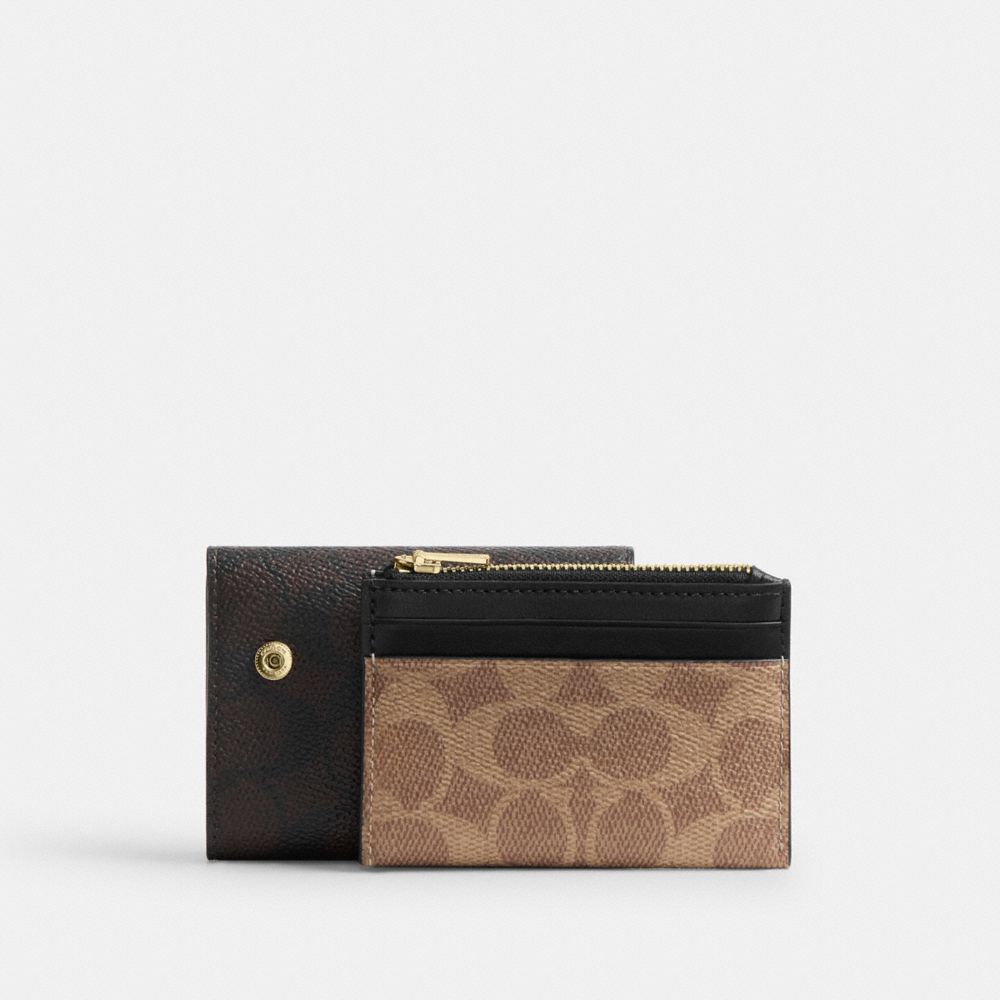 CARD HOLDER WALLET IN BLOCKED SIGNATURE CANVAS