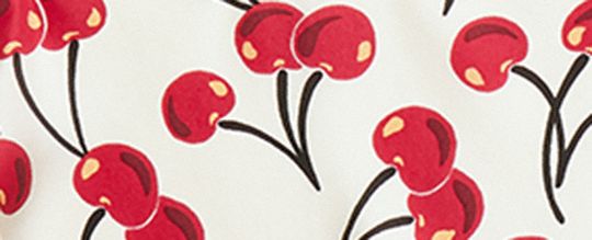 CURSIVE COACH SCRIPT CHERRY SWIRL PRINT SILK DIAMOND SCARF