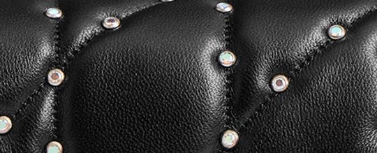 TABBY CROSSBODY WRISTLET WITH PILLOW QUILTING AND CRYSTAL RIVETS