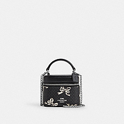 Ava Crossbody Bag With Bow Print - CZ523 - Silver/Black Multi