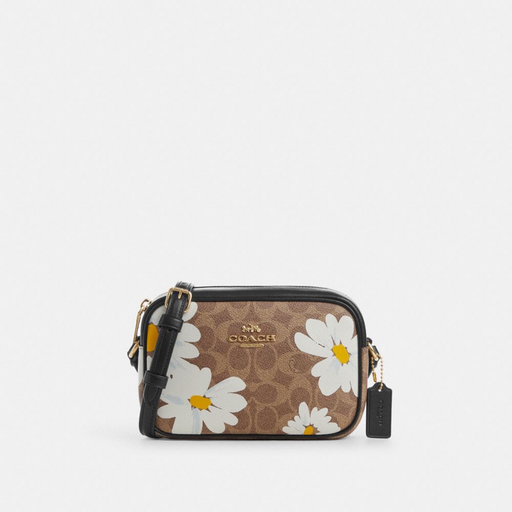 COACH CZ609 Mini Jamie Camera Bag In Signature Canvas With Floral Print GOLD/TAN MULTI