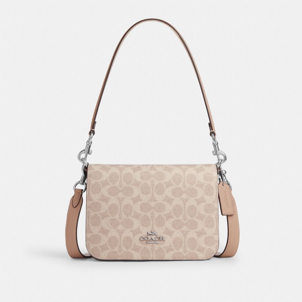 COACH CZ770 Quinn Bag In Signature Canvas SILVER/SAND/TAUPE