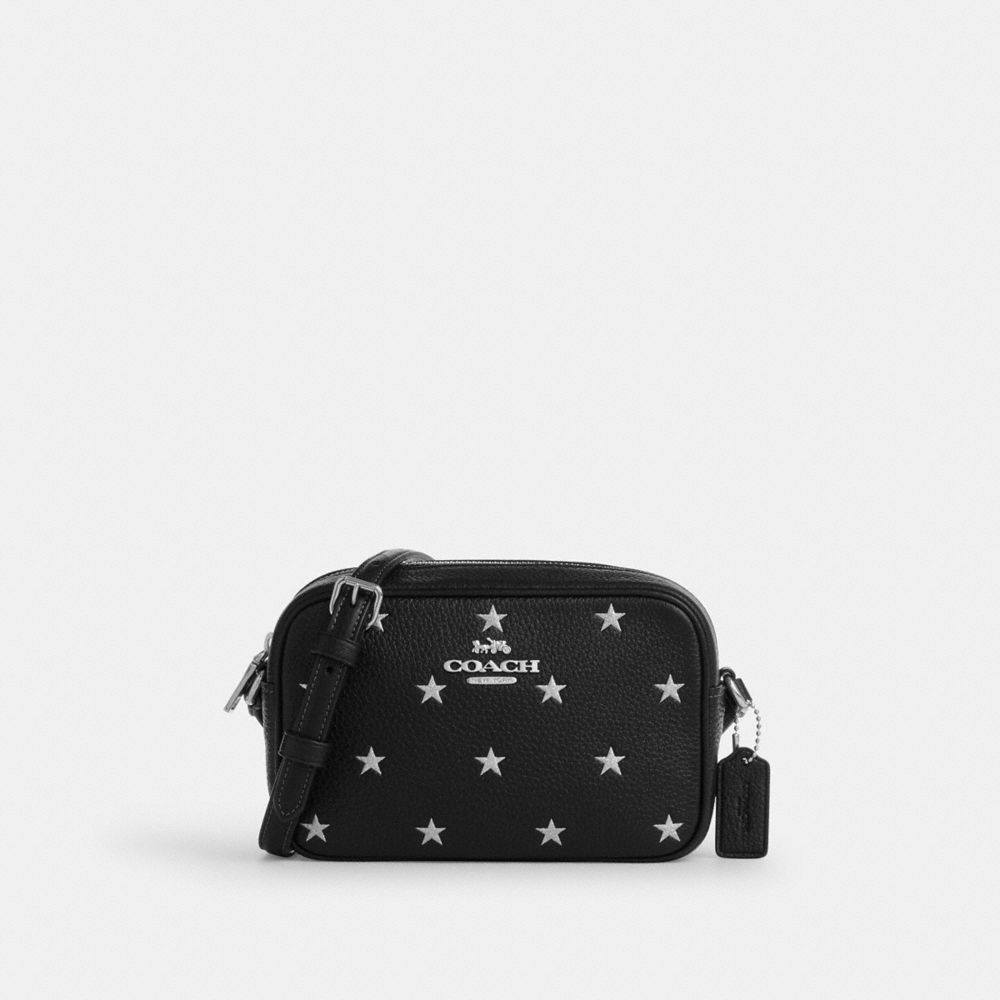 COACH CZ945 Mini Jamie Camera Bag With Star Print SILVER/BLACK MULTI