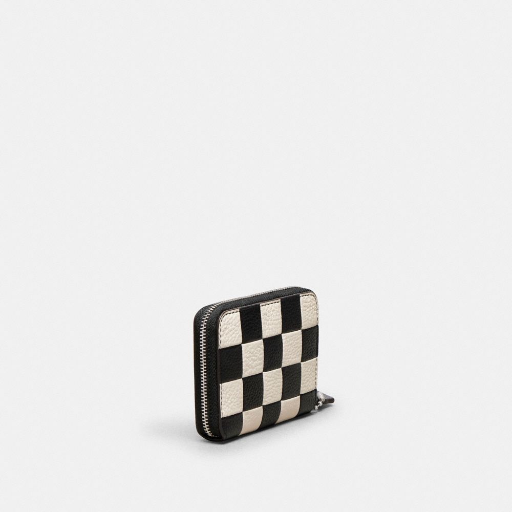 Zip Around Wallet In Checkerboard Upcrafted Leather