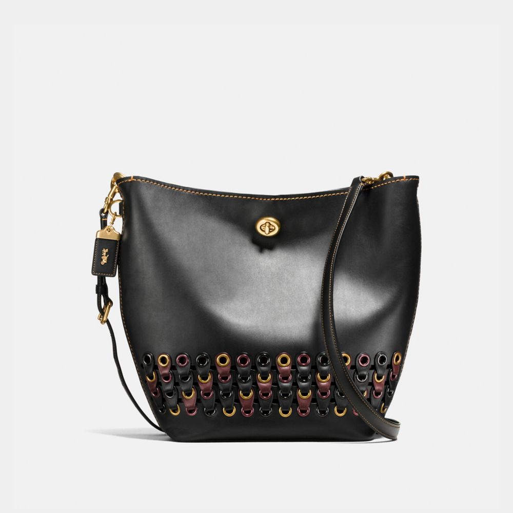 COACH DUFFLE SHOULDER BAG WITH COACH LINK DETAIL - OL/BLACK MULTI - F10498