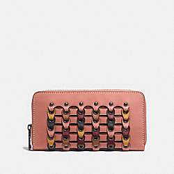 ACCORDION ZIP WALLET WITH COLORBLOCK COACH LINK - F10560 - MELON MULTI/BLACK COPPER