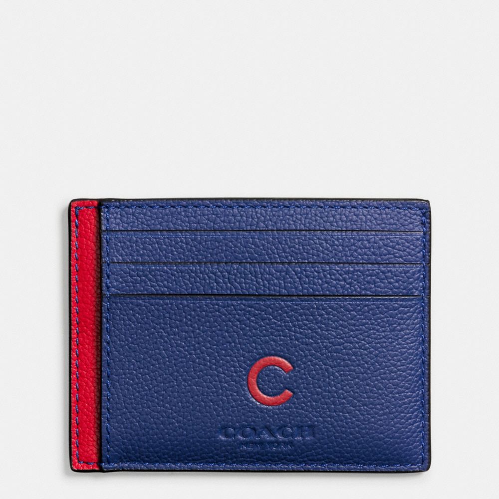 COACH F10847 Mlb Slim Card Case In Smooth Calf Leather CHI CUBS