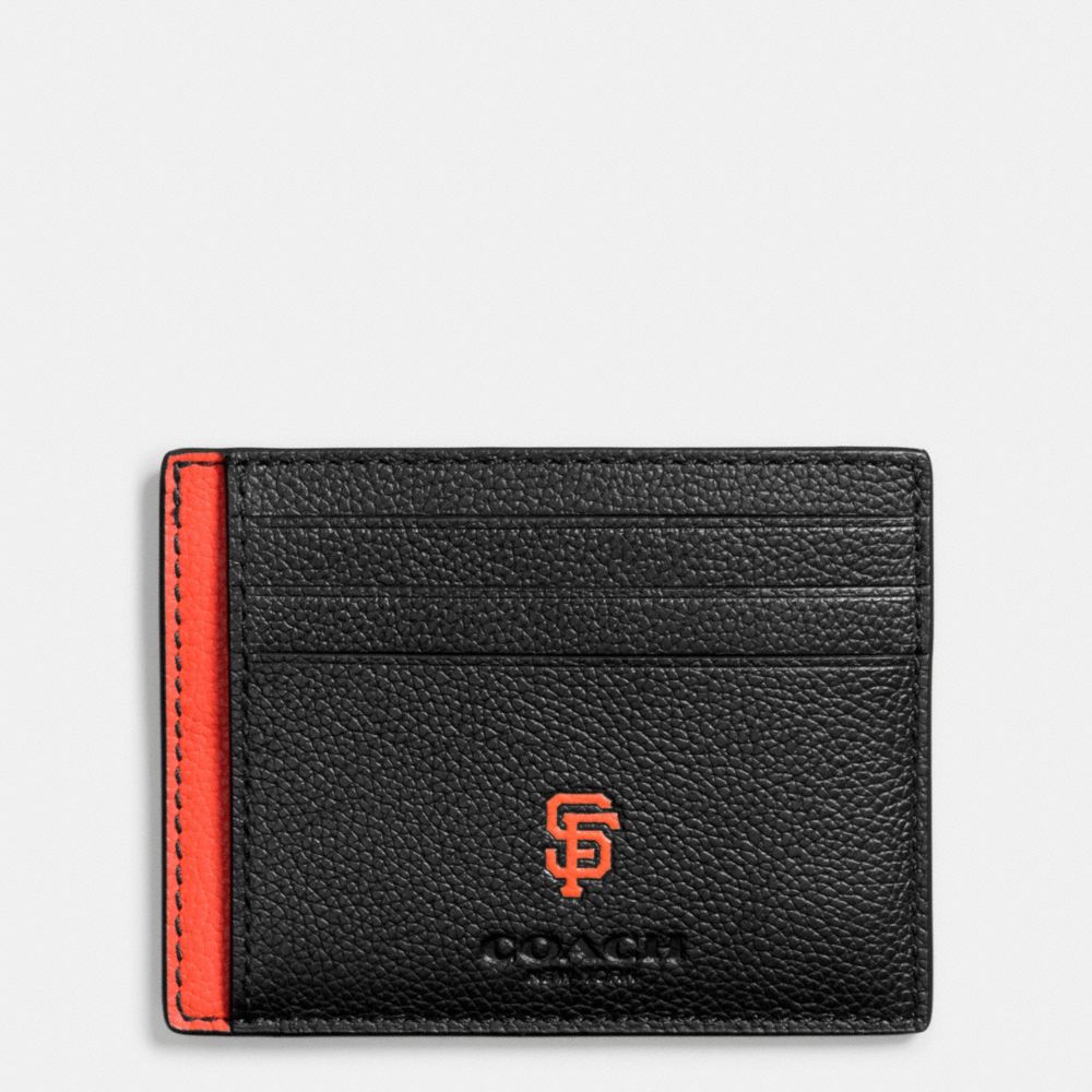 MLB SLIM CARD CASE IN SMOOTH CALF LEATHER - f10847 - SF GIANTS
