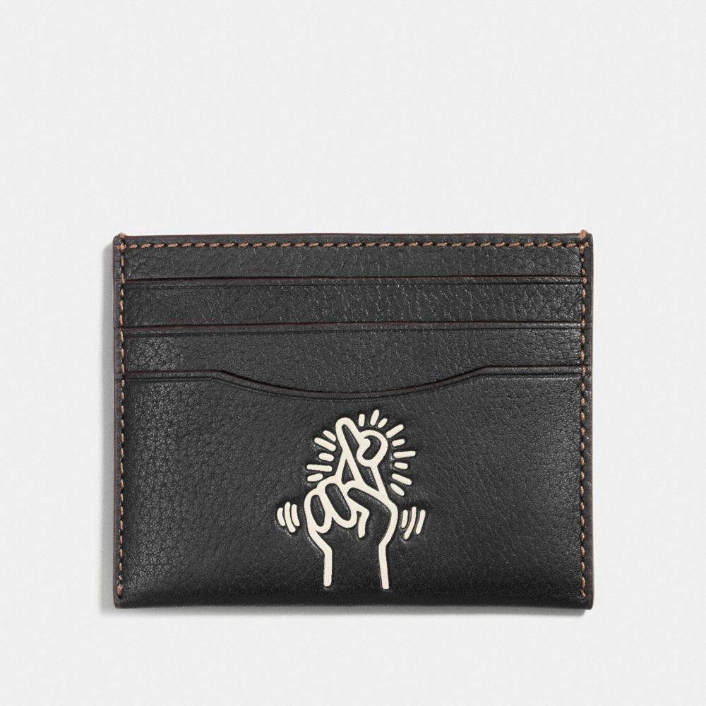 KEITH HARING CARD CASE - BLACK/CHALK - COACH F11029