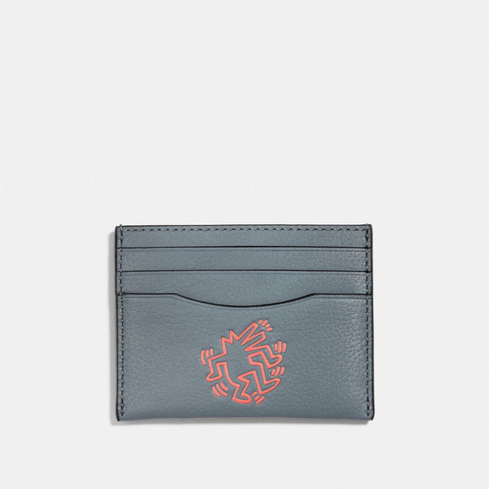 COACH F11029 Keith Haring Card Case CORNFLOWER/BRIGHT ORANGE