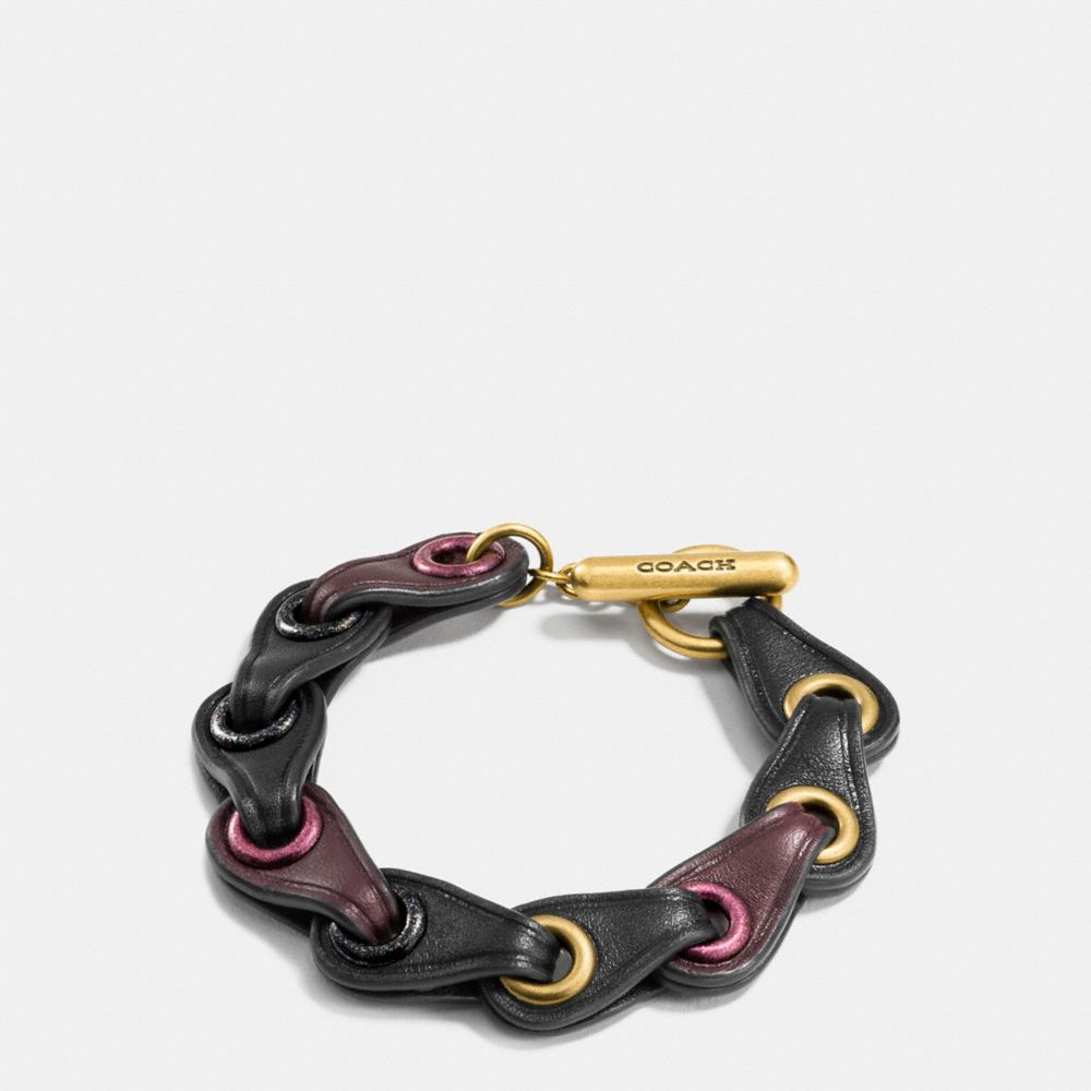 COACH f11151 COACH LINK BRACELET GOLD/OXBLOOD