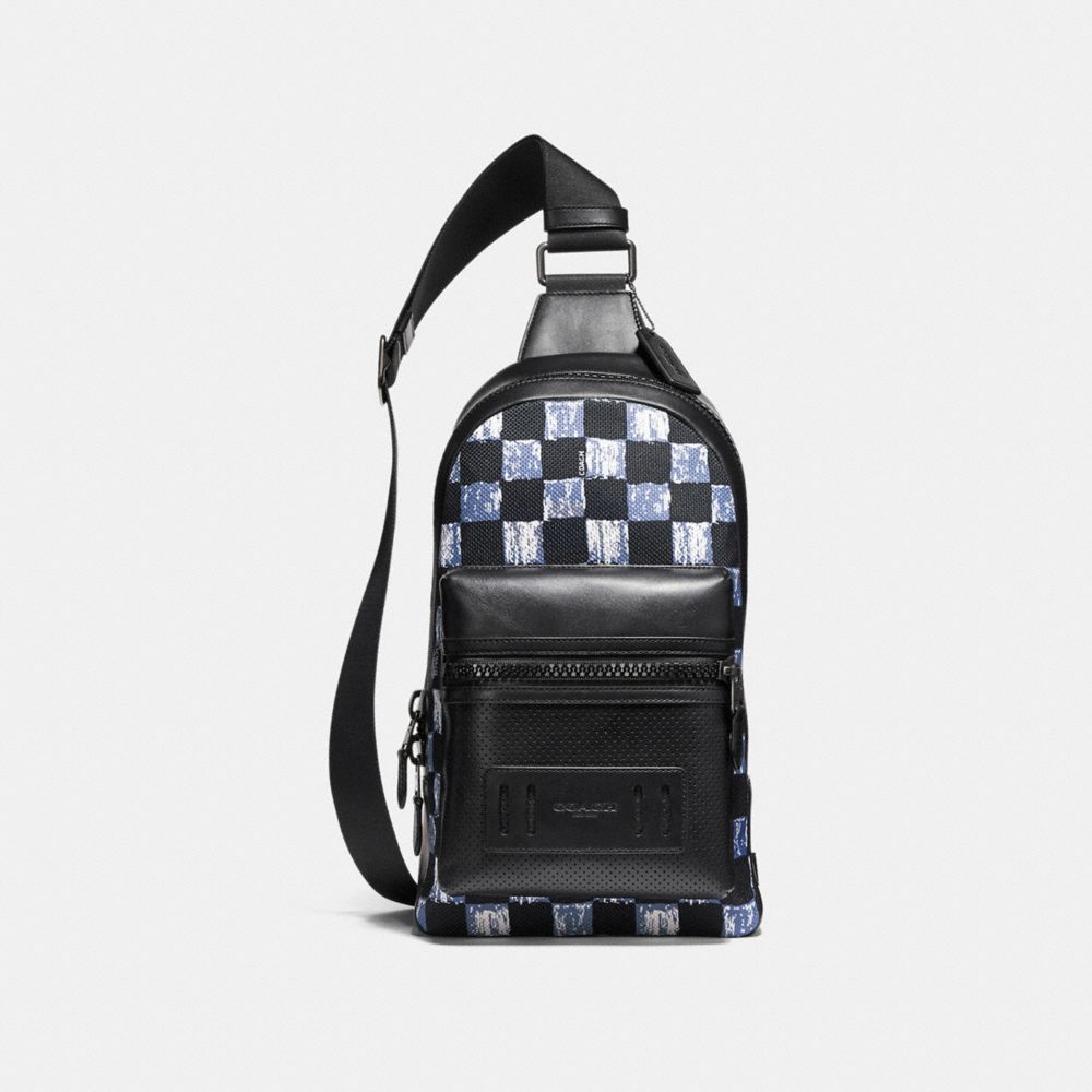 COACH TERRAIN PACK WITH GRAPHIC CHECKER PRINT - BLACK ANTIQUE NICKEL/DUSK MULTI CHECKER - f11165