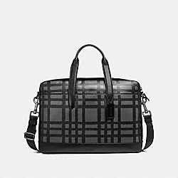 HAMILTON BAG WITH WILD PLAID PRINT - COACH f11187 - BLACK ANTIQUE NICKEL/GRAPHITE/BLACK PLAID