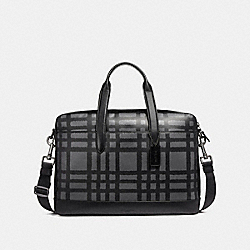 COACH F11187 - HAMILTON BAG WITH WILD PLAID PRINT BLACK ANTIQUE NICKEL/GRAPHITE/BLACK PLAID