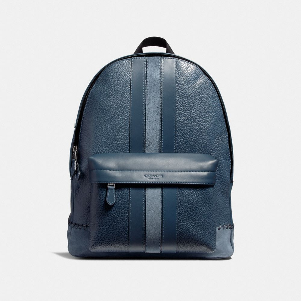 CHARLES BACKPACK WITH BASEBALL STITCH - BLACK ANTIQUE NICKEL/DENIM - COACH F11250