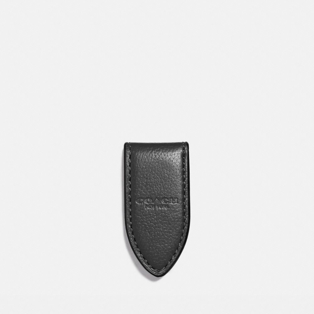 LEATHER MONEY CLIP - BLACK - COACH F11456