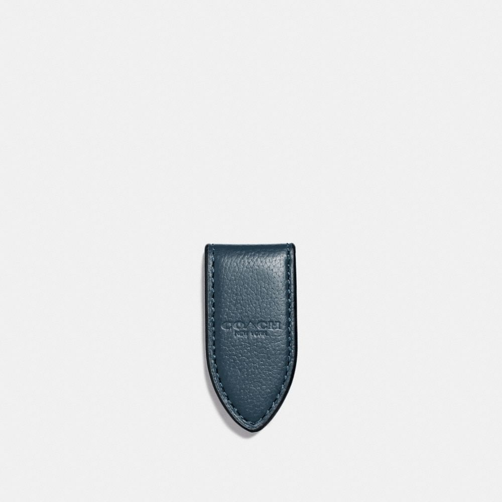 LEATHER MONEY CLIP - f11456 - DENIM