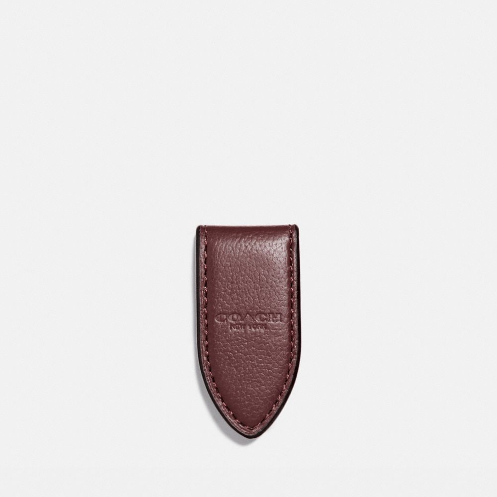 COACH LEATHER MONEY CLIP - OXBLOOD - f11456