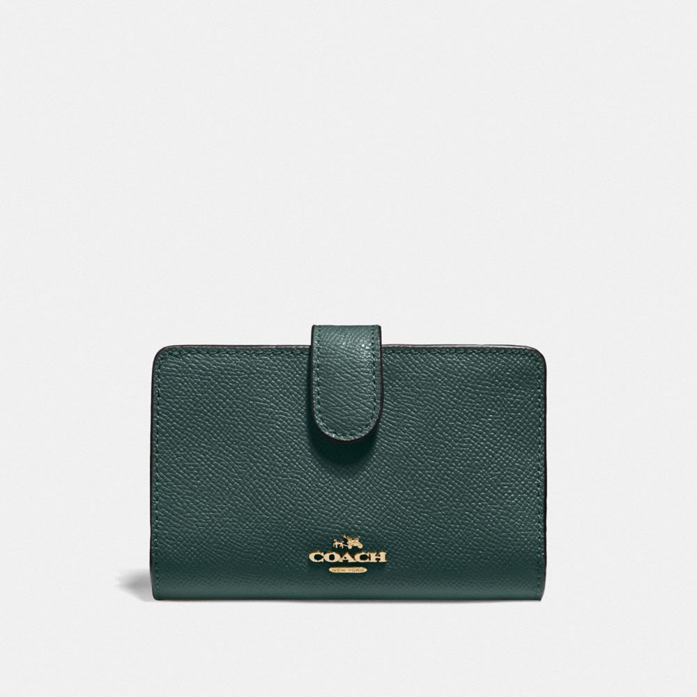 COACH F11484 Medium Corner Zip Wallet IM/EVERGREEN