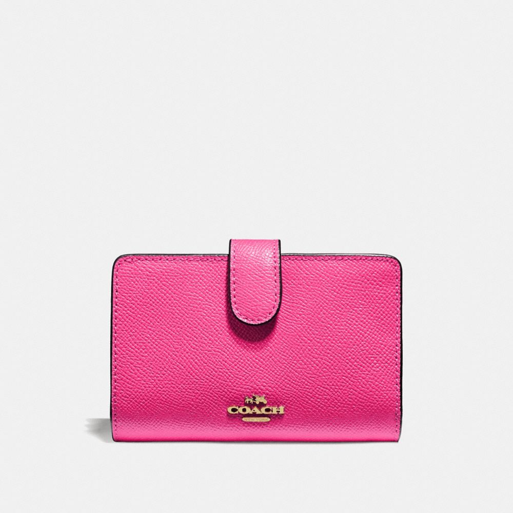 COACH F11484 MEDIUM CORNER ZIP WALLET PINK RUBY/GOLD