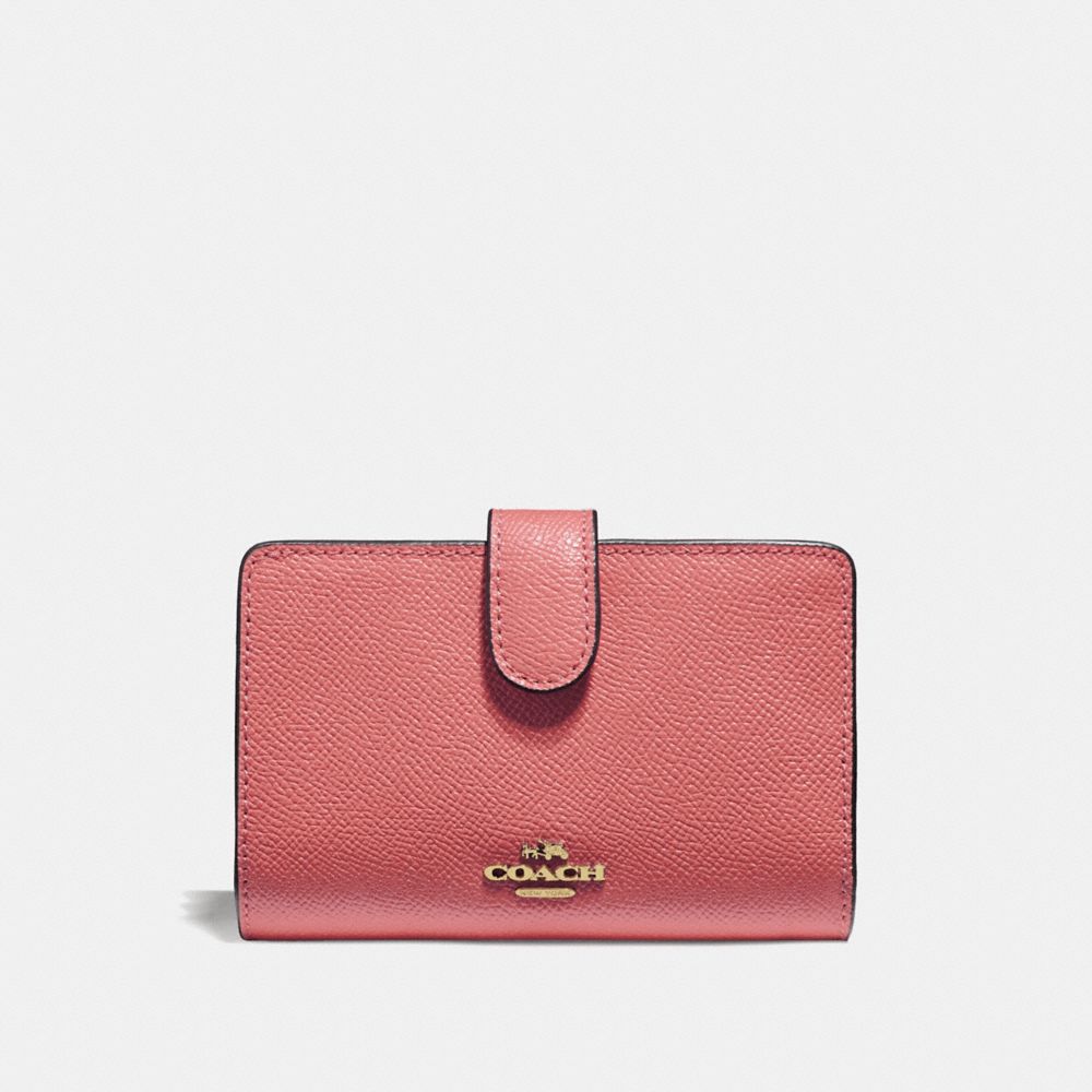 COACH MEDIUM CORNER ZIP WALLET - ROSE PETAL/IMITATION GOLD - F11484