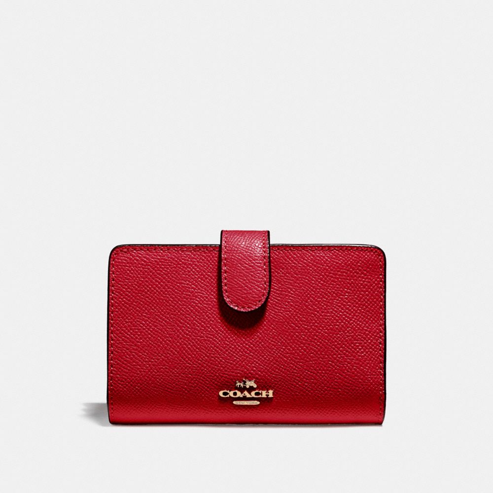 MEDIUM CORNER ZIP WALLET - IMITATION GOLD/TRUE RED - COACH F11484