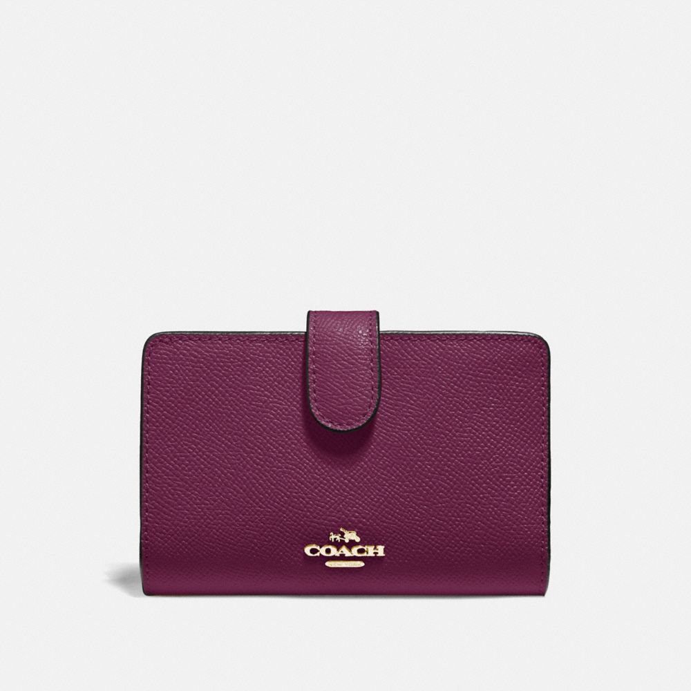 COACH F11484 - MEDIUM CORNER ZIP WALLET IM/DARK BERRY