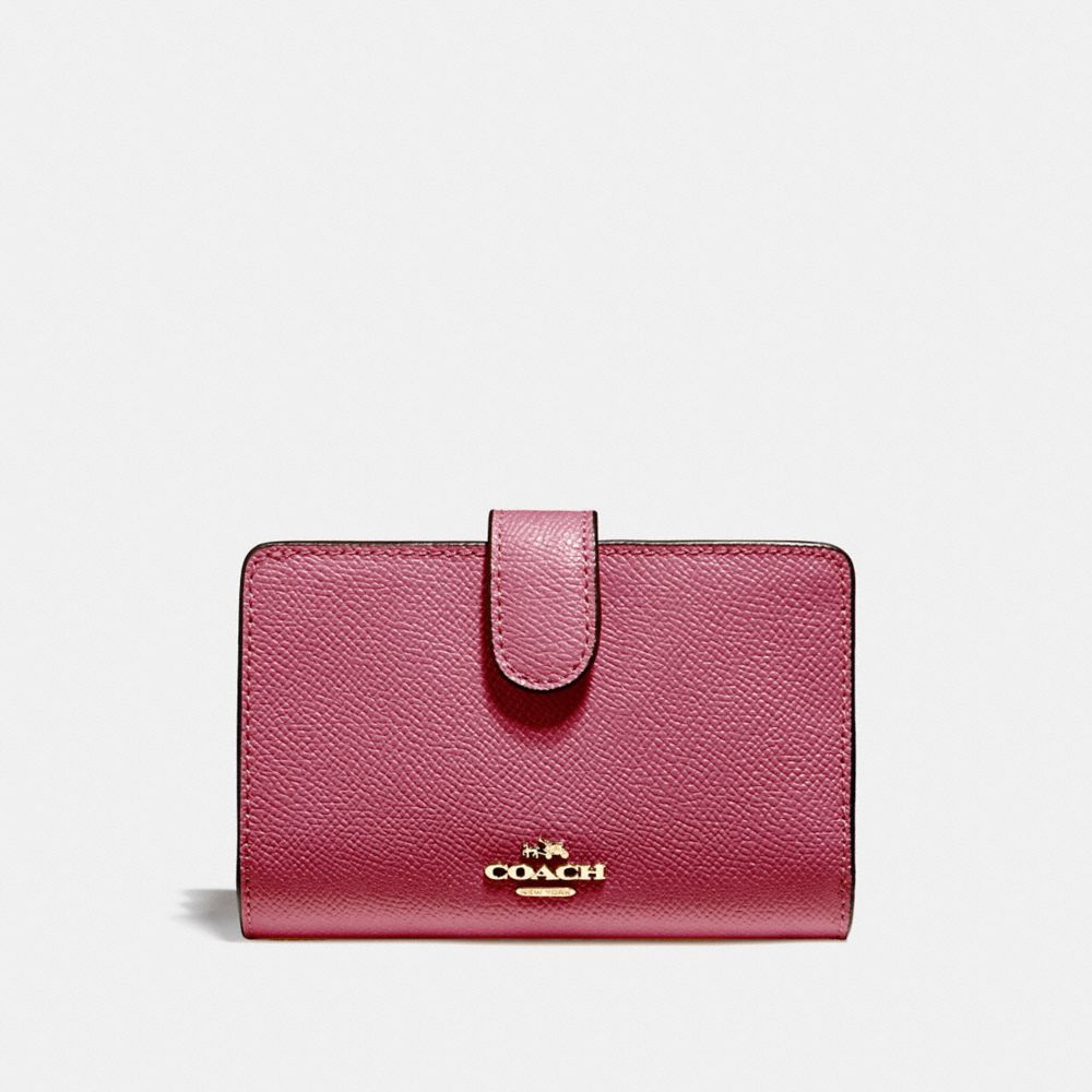 COACH F11484 MEDIUM CORNER ZIP WALLET ROUGE/GOLD