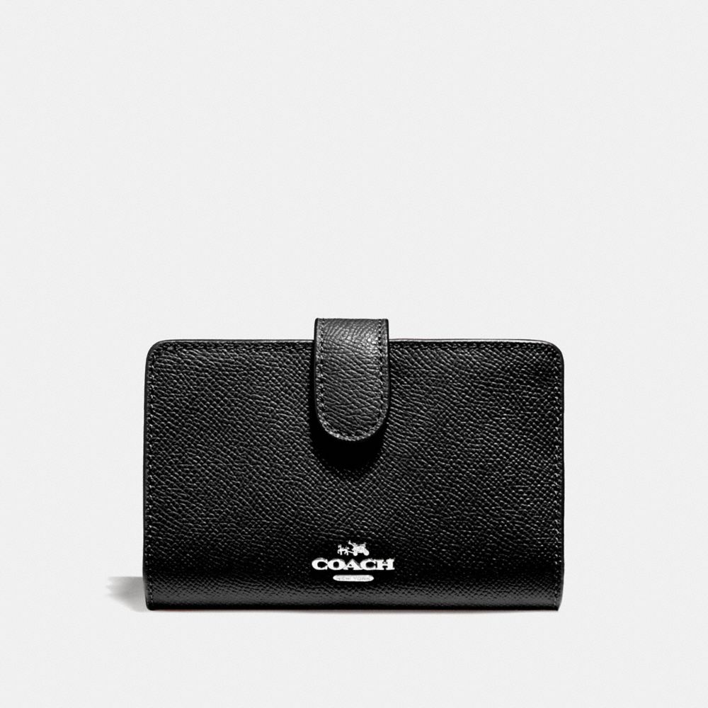 MEDIUM CORNER ZIP WALLET - SV/BLACK - COACH F11484