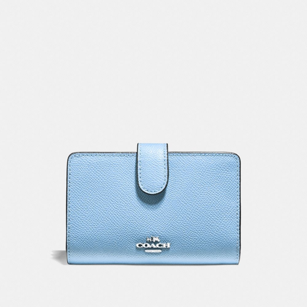 COACH MEDIUM CORNER ZIP WALLET - CORNFLOWER/SILVER - F11484