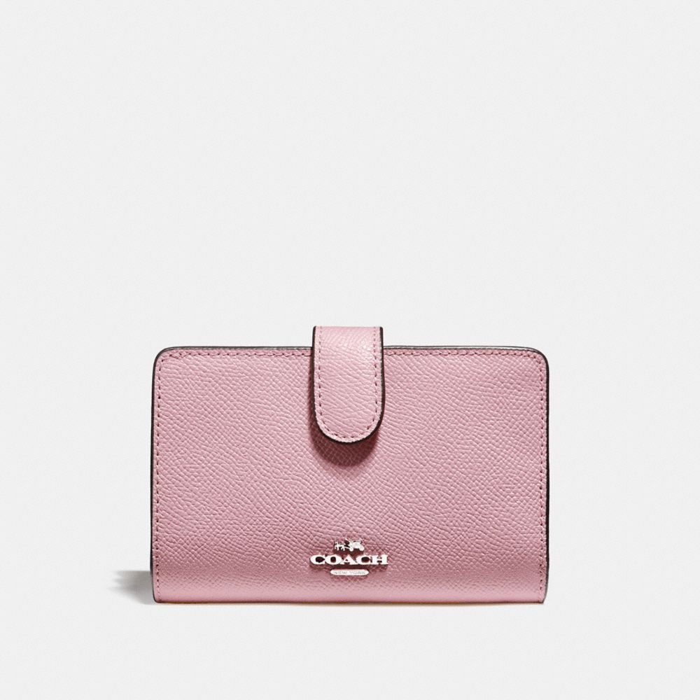 COACH F11484 - MEDIUM CORNER ZIP WALLET DUSTY ROSE/SILVER