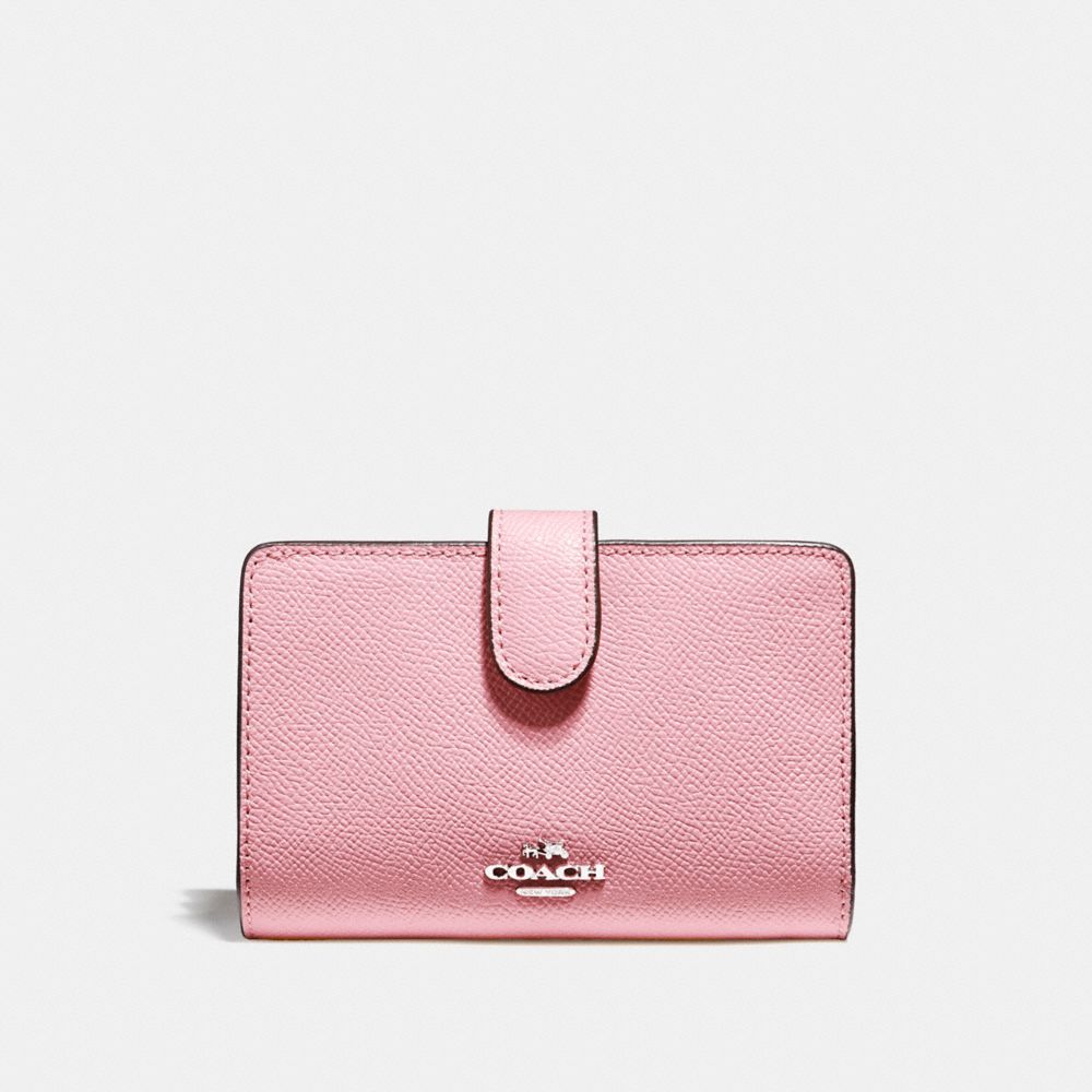 COACH f11484 MEDIUM CORNER ZIP WALLET SILVER/BLUSH 2