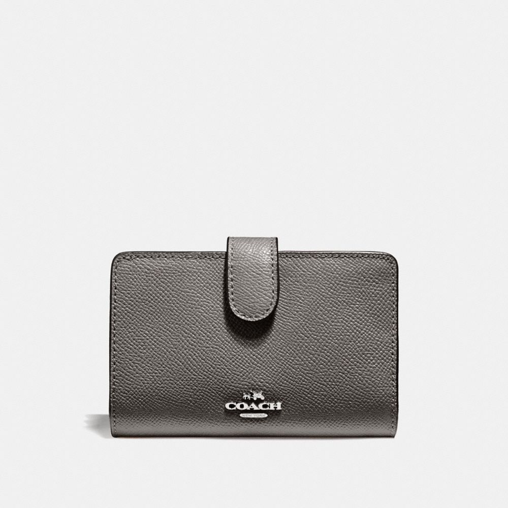 MEDIUM CORNER ZIP WALLET - HEATHER GREY/SILVER - COACH F11484