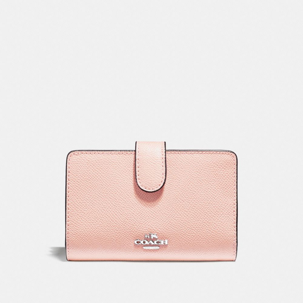 COACH F11484 Medium Corner Zip Wallet SILVER/LIGHT PINK