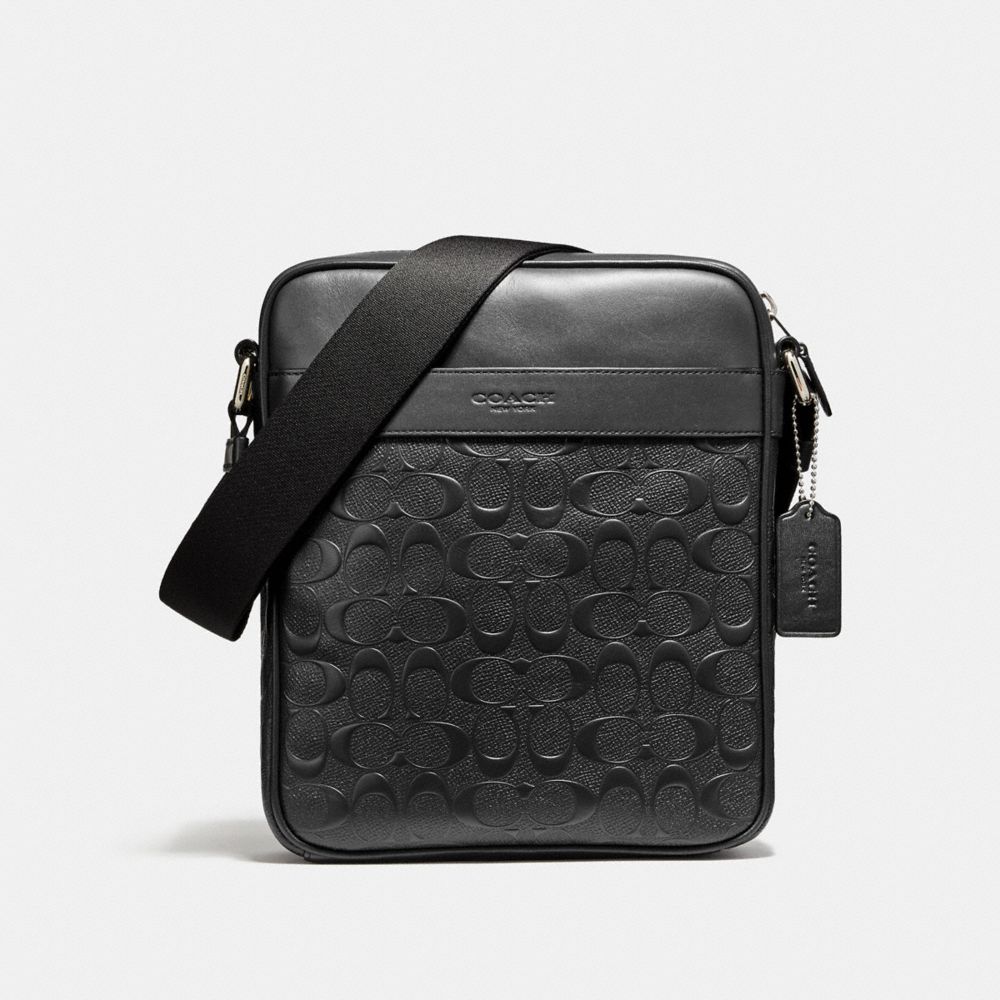 COACH F11741 - CHARLES FLIGHT BAG IN SIGNATURE LEATHER BLACK/NICKEL
