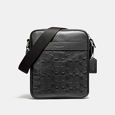 COACH CHARLES FLIGHT BAG IN SIGNATURE LEATHER - BLACK/NICKEL - F11741