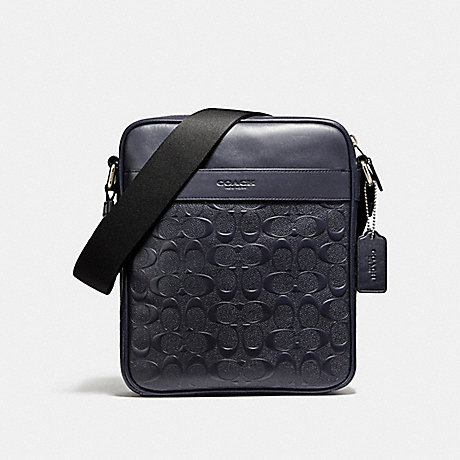COACH CHARLES FLIGHT BAG IN SIGNATURE LEATHER - MIDNIGHT/NICKEL - F11741
