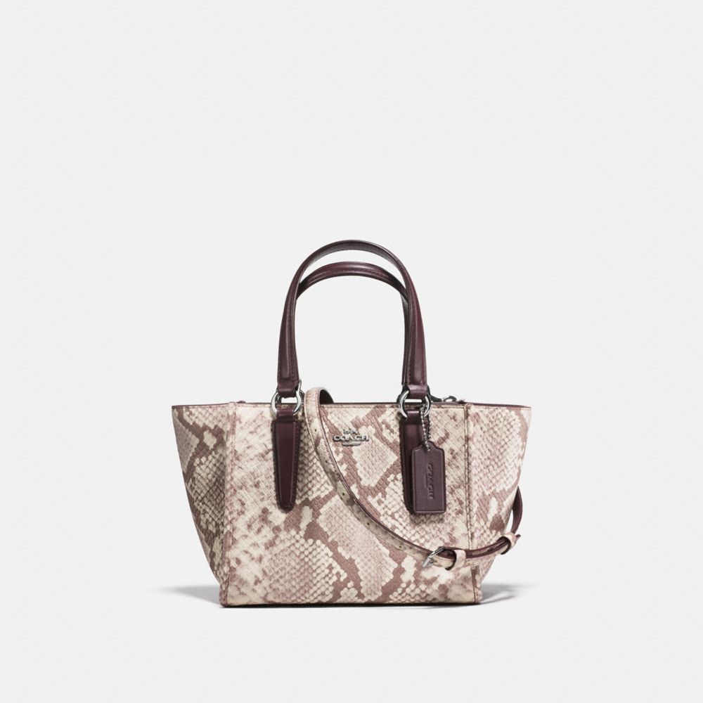 COACH CROSBY CARRYALL 21 IN PYTHON EMBOSSED LEATHER - SILVER/CHALK MULTI - f11762