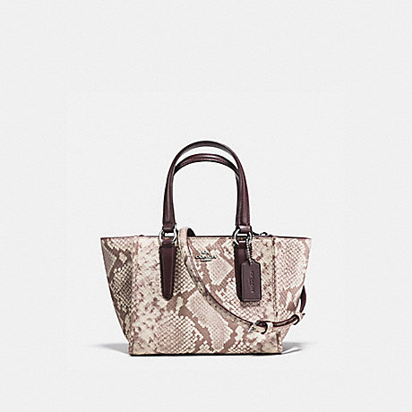 COACH CROSBY CARRYALL 21 IN PYTHON EMBOSSED LEATHER - SILVER/CHALK MULTI - f11762