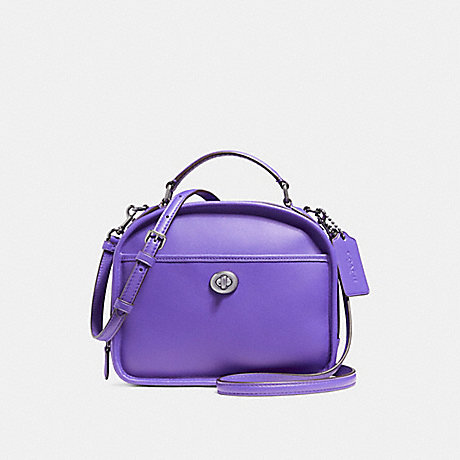 COACH LUNCH PAIL IN RETRO SMOOTH CALF LEATHER - ANTIQUE NICKEL/PURPLE - f11785