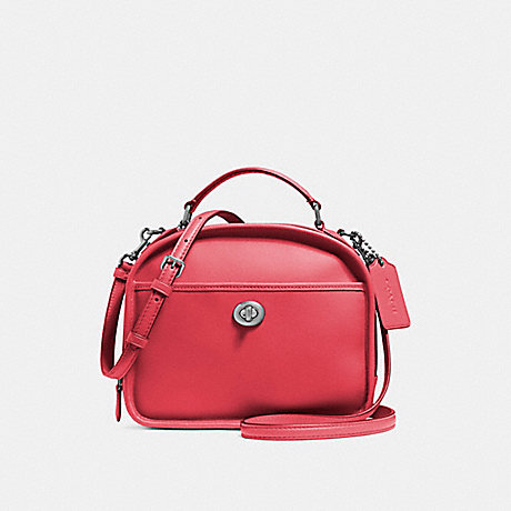 COACH F11785 LUNCH PAIL IN RETRO SMOOTH CALF LEATHER SILVER/TRUE-RED