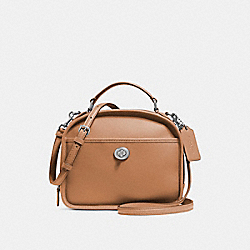 LUNCH PAIL IN RETRO SMOOTH CALF LEATHER - COACH f11785 - SILVER/SADDLE