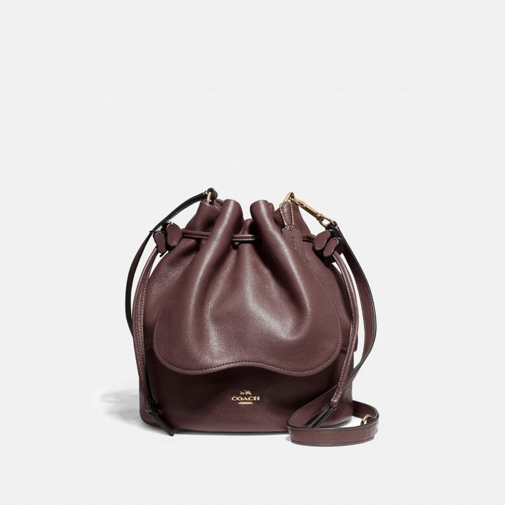 COACH F11807 - PETAL BAG 22 IN PEBBLE LEATHER LIGHT GOLD/OXBLOOD 1