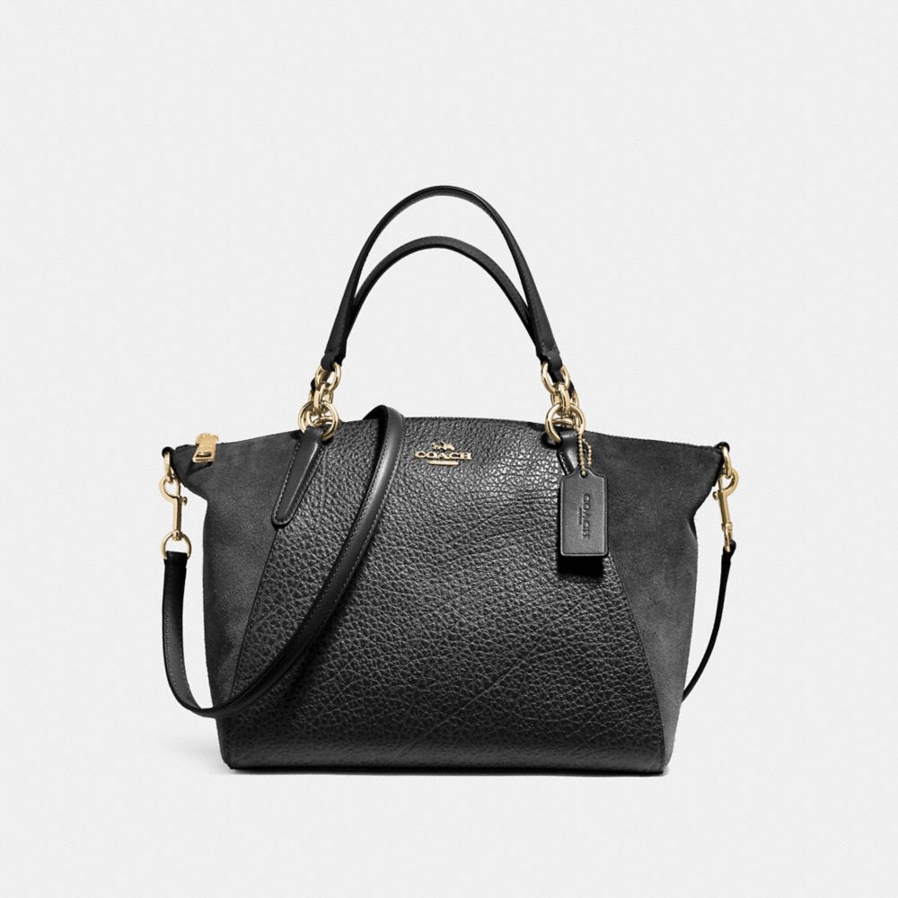 COACH F11832 - SMALL KELSEY SATCHEL IN MIXED MATERIALS LIGHT GOLD/BLACK