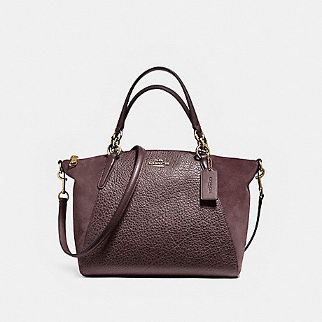 COACH F11832 SMALL KELSEY SATCHEL IN MIXED MATERIALS LIGHT-GOLD/OXBLOOD-1