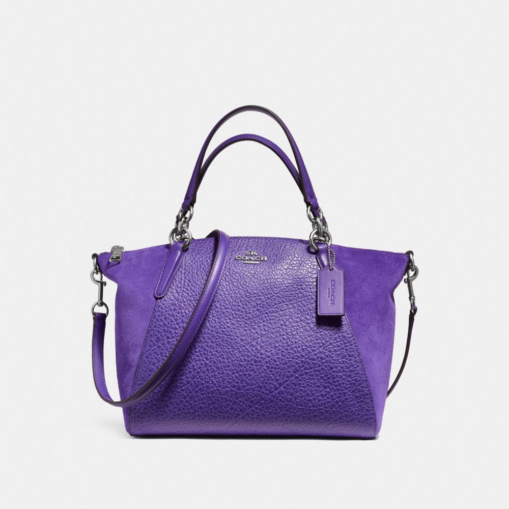 SMALL KELSEY SATCHEL IN MIXED MATERIALS - SILVER/PURPLE - COACH F11832