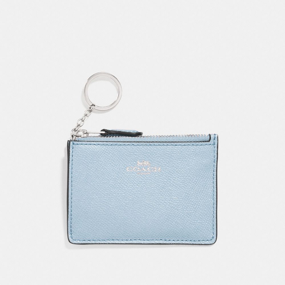 COACH MINI SKINNY ID CASE - SILVER/PALE BLUE - f11836