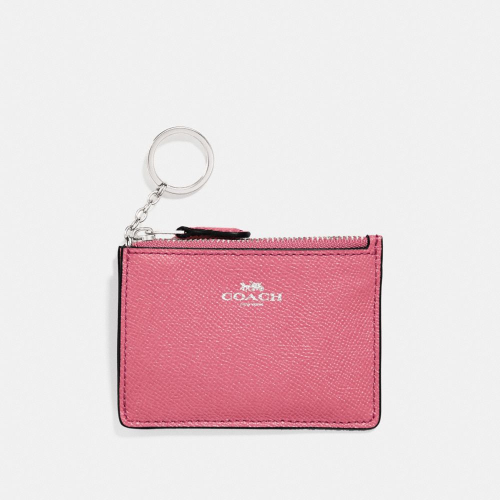 COACH F11836 - MINI SKINNY ID CASE SILVER/PEONY