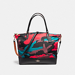 NYLON SATCHEL IN CAMO - COACH f11847 - LIGHT GOLD/BLACK